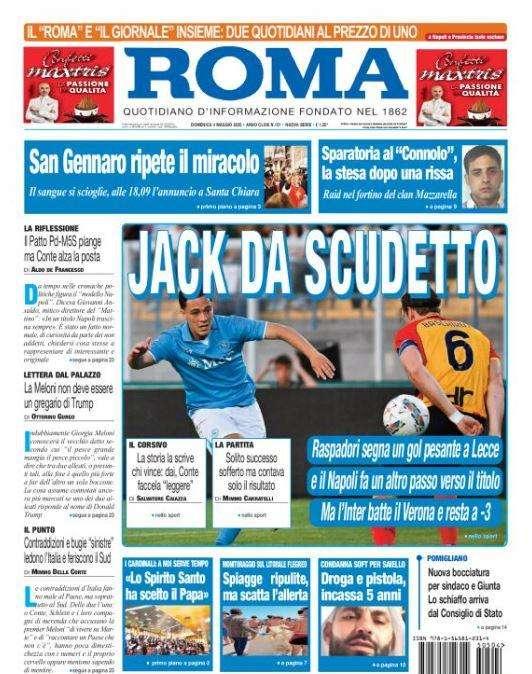 Il Roma in apertura: "Jack da Scudetto"
