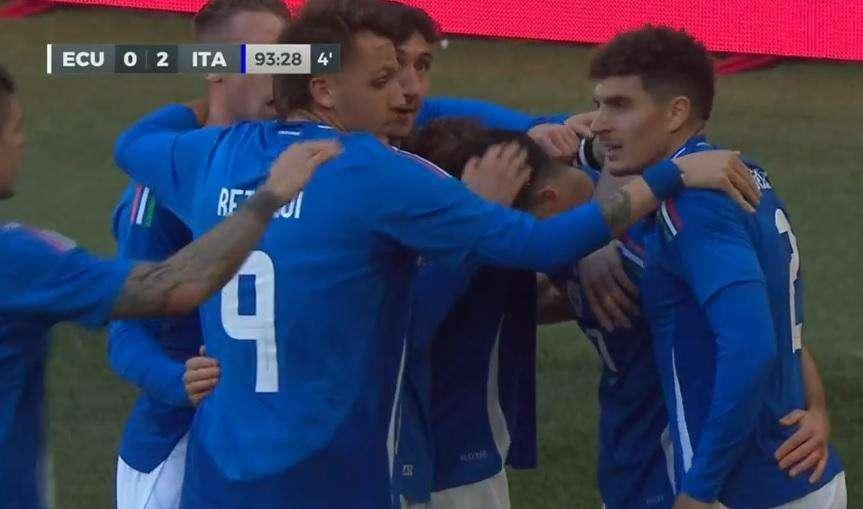 Gol in apertura e nel recupero, l'Italia batte l'Ecuador 2-0: 75' per Raspa, 45' per Di Lorenzo