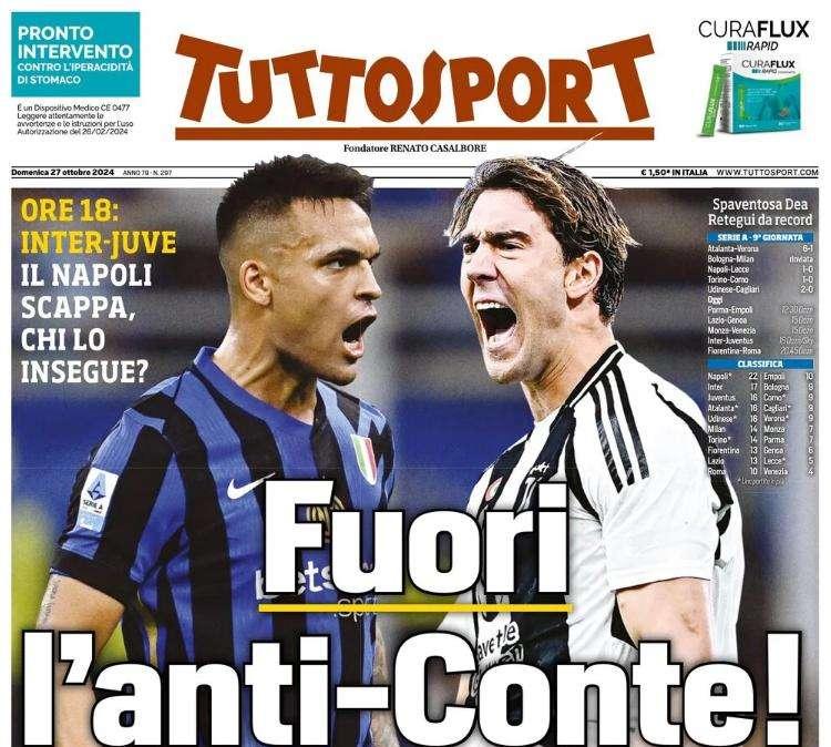 Tuttosport in vista di Inter-Juventus: "Fuori l'anti-Conte!"