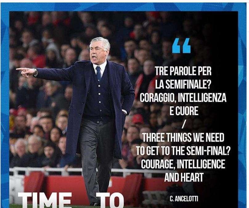#TimeToBelieve, il Napoli sui social rilancia Ancelotti con l'hashtag motivazionale