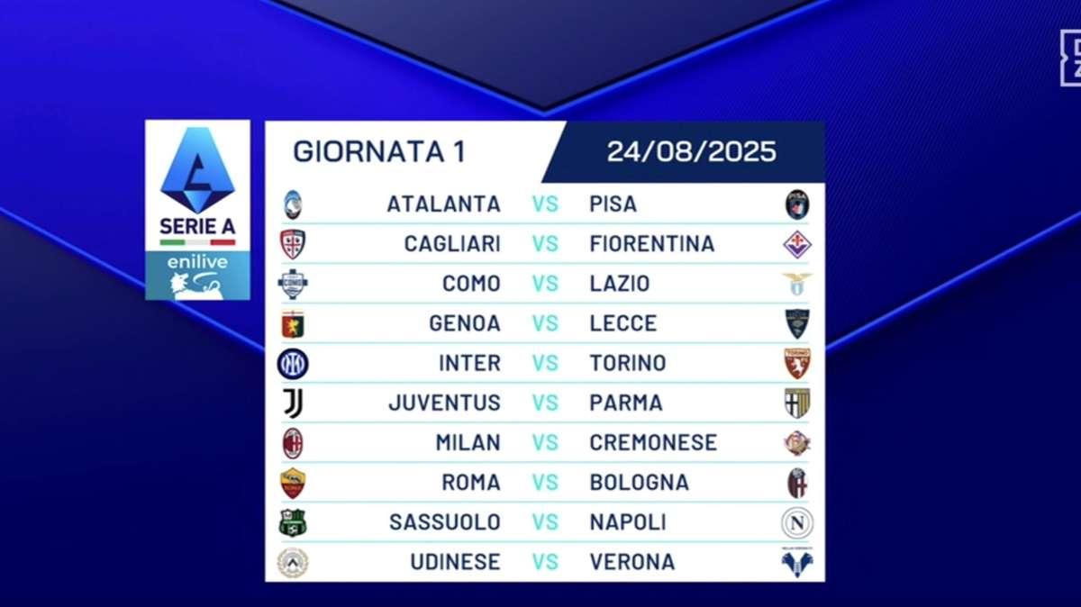 Calendario Serie A 2025-2026, svelata la prima giornata: ecco tutte le sfide