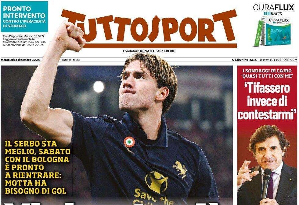 Tuttosport sulla Juve: "Vlahovic c'è"
