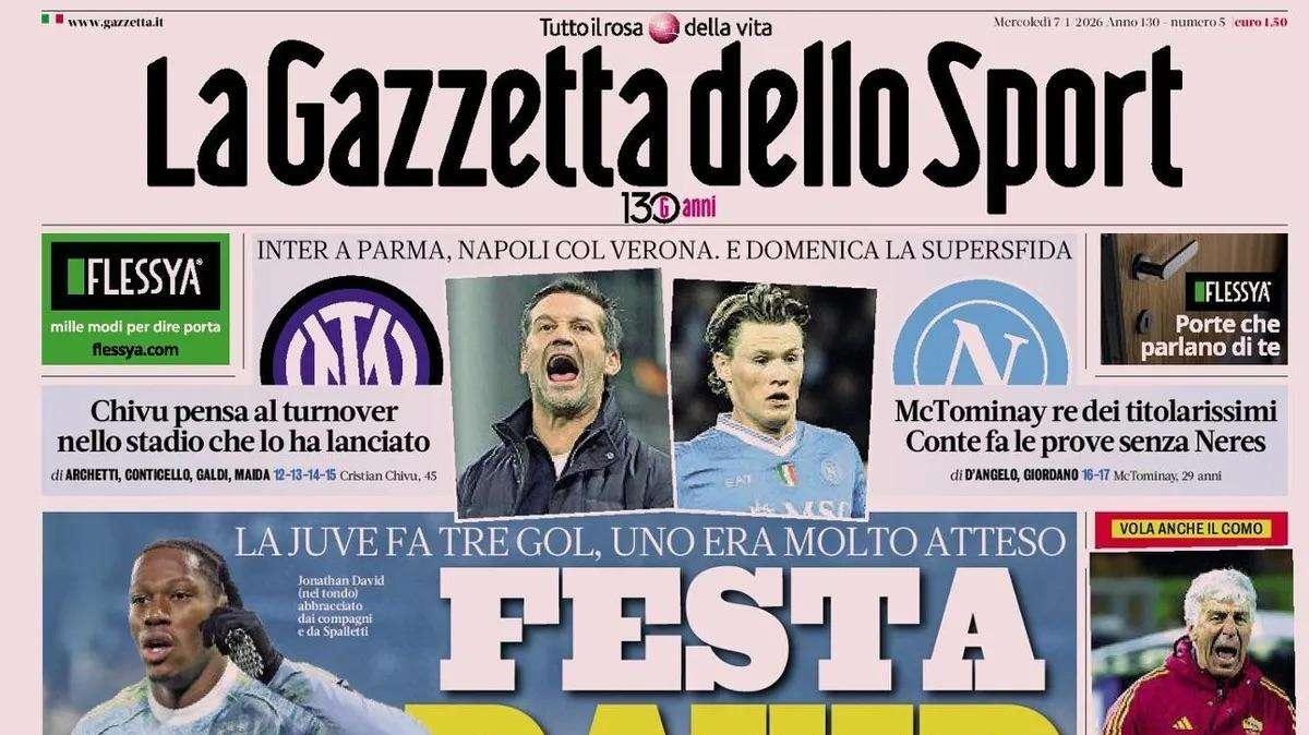 Gazzetta dello Sport: "McTominay, il re dei titolarissimi. Conte fa le prove senza Neres"