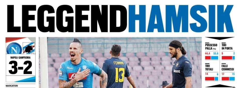 FOTO - Anche Tuttosport celebra il capitano azzurro: "LeggendHamsik"