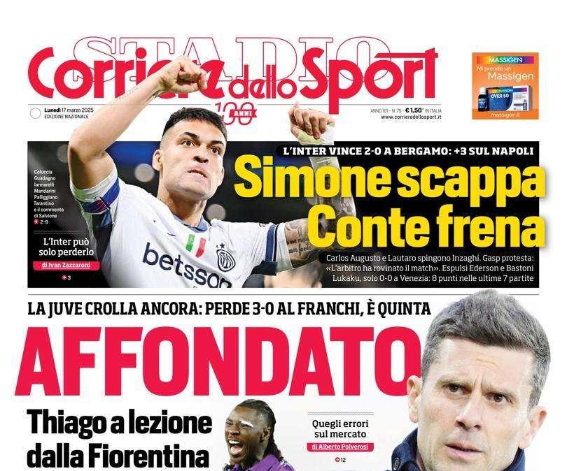 Corriere dello Sport: "Simone scappa, Conte frena"