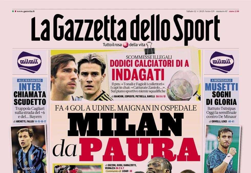 Gazzetta dello Sport: "Milan da paura. Inter, chiamata Scudetto" 
