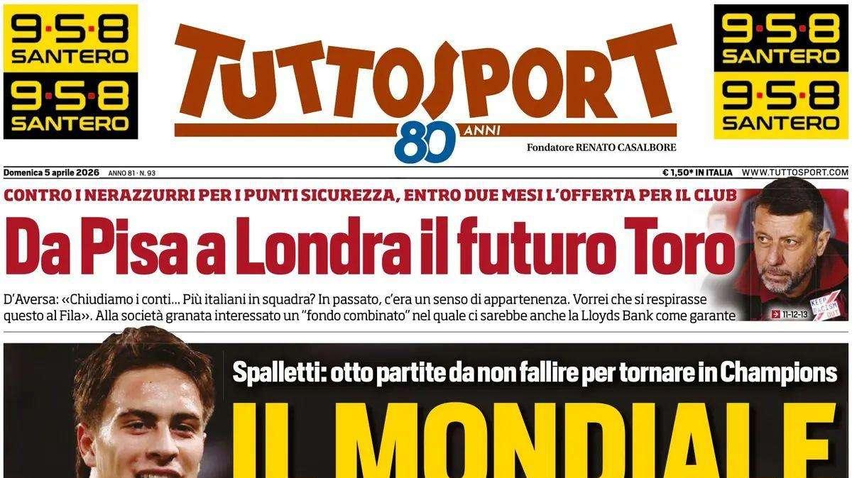 Spalletti e la corsa Champions, Tuttosport: "Il Mondiale della Juve"