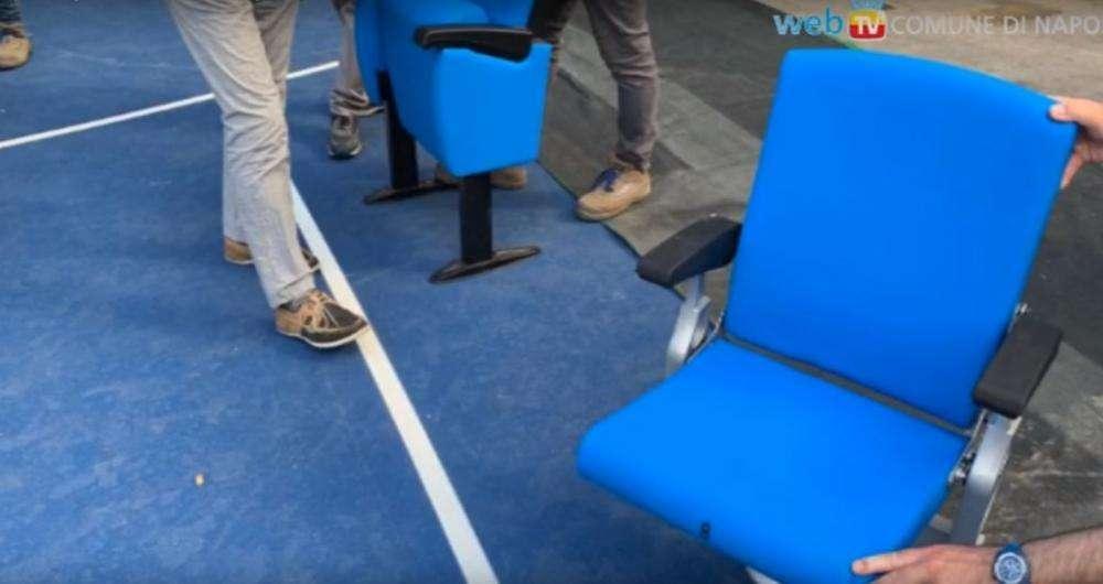 FOTO - San Paolo, spuntano anche i sediolini reclinabili e con braccioli per le tribune