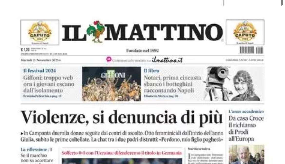 PRIMA PAGINA - Il Mattino: “Italia, andiamo a Berlino”