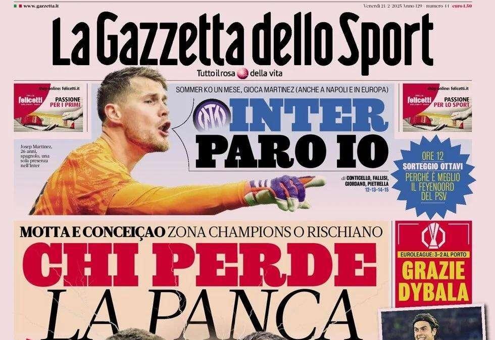 La Gazzetta dello Sport: "Juve-Milan, chi perde la panca?"