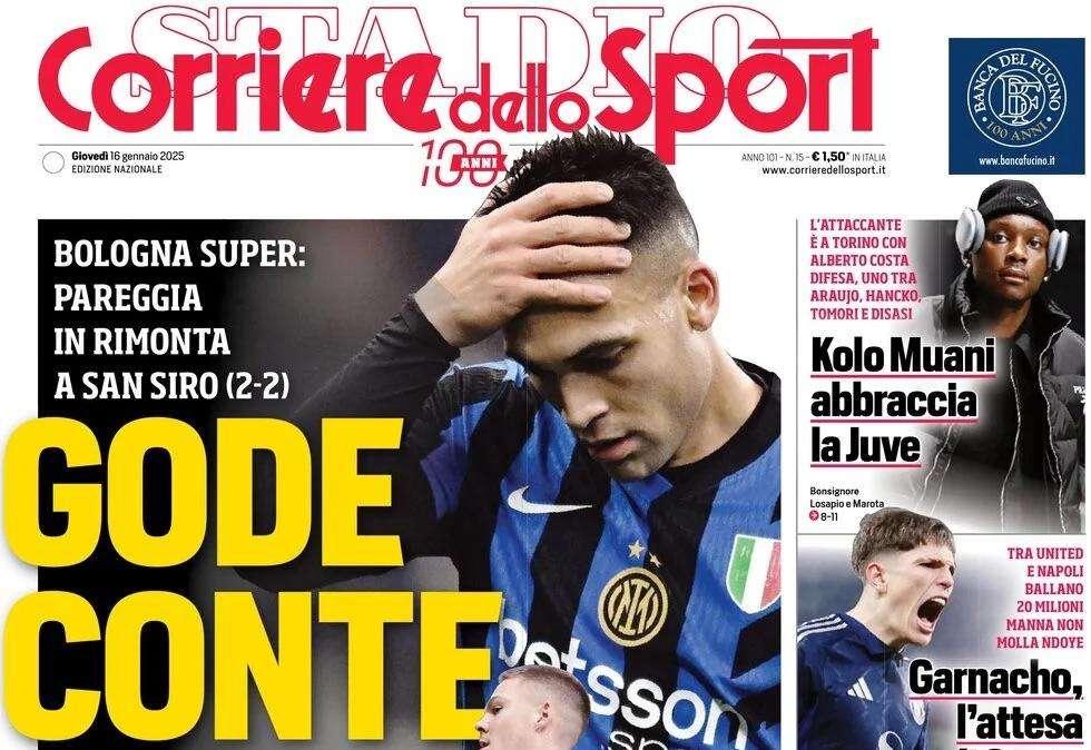 Corriere dello Sport: "Pari Inter, gode Conte che aspetta Garnacho"