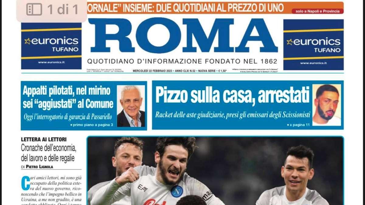 PRIMA PAGINA - Il Roma: "Carnevale azzurro"