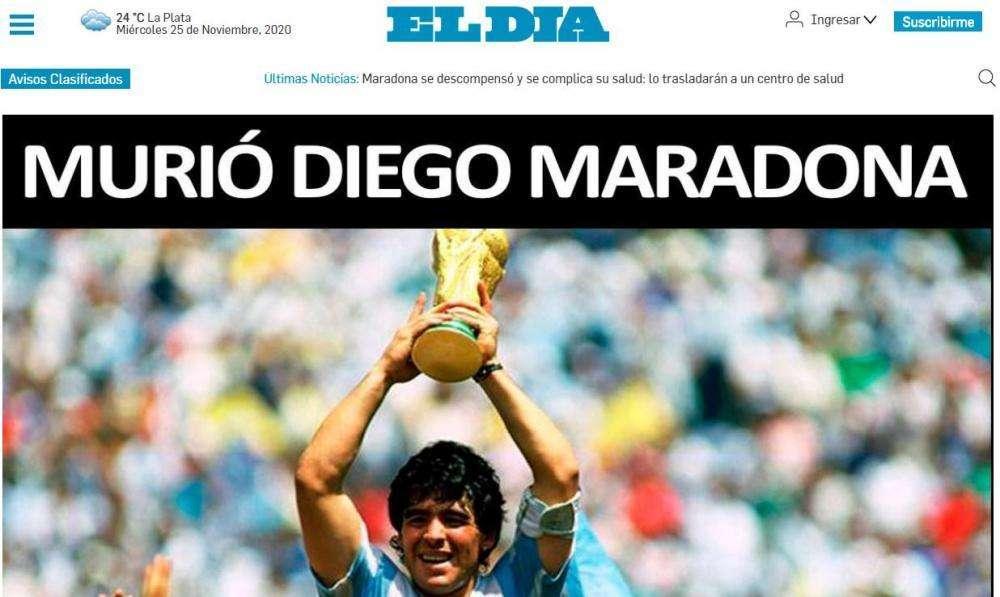FOTO - I quotidiani in Argentina piangono El Pibe de Oro: "È morto Maradona"
