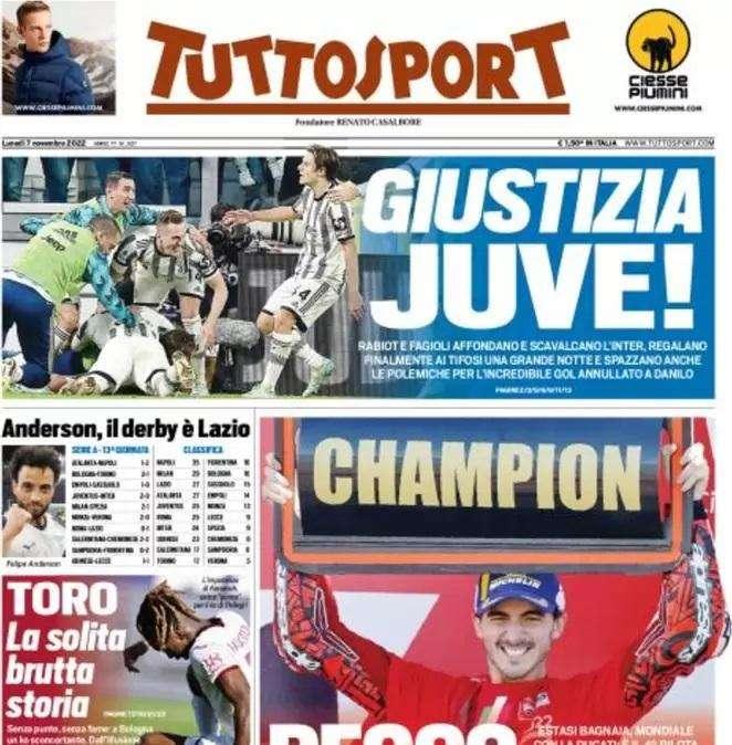 PRIMA PAGINA - Tuttosport: "Giustizia Juve!"