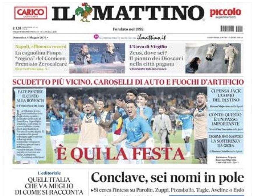 Il Mattino: "È qui la festa"