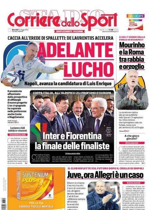 PRIMA PAGINA - CdS Campania: "Adelante Lucho"