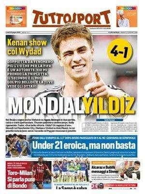 Tuttosport apre con la Juve: "MondialYildiz" 