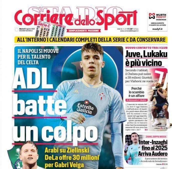 PRIMA PAGINA - Corriere dello Sport: “ADL batte un colpo”