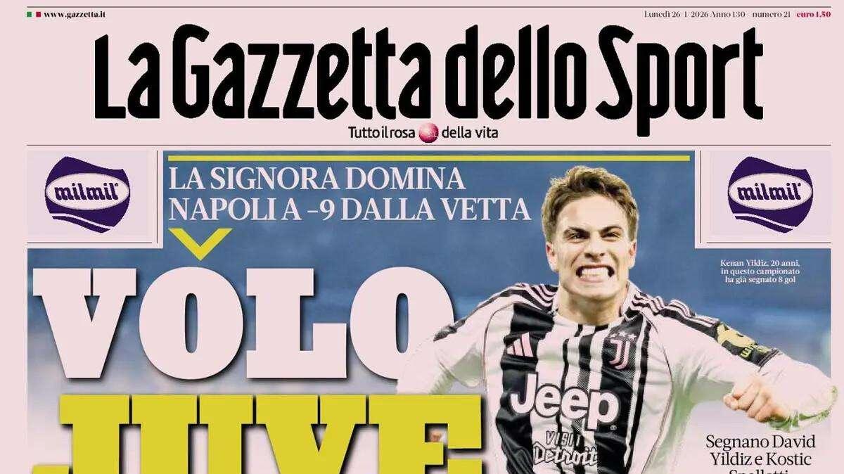 Gazzetta dello Sport: "Volo Juve. E L'Inter scappa"