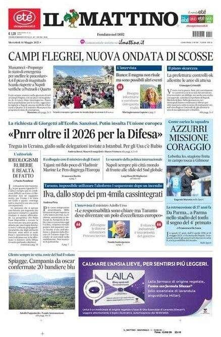 Il Mattino: "Azzurri, missione coraggio"