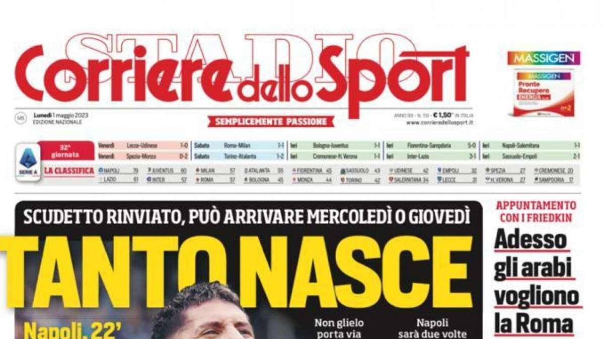 PRIMA PAGINA - Corriere dello Sport: "Tanto nasce"