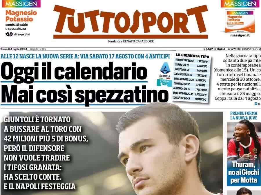Tuttosport: "Buongiorno, Juve non posso: ha scelto il Napoli!"