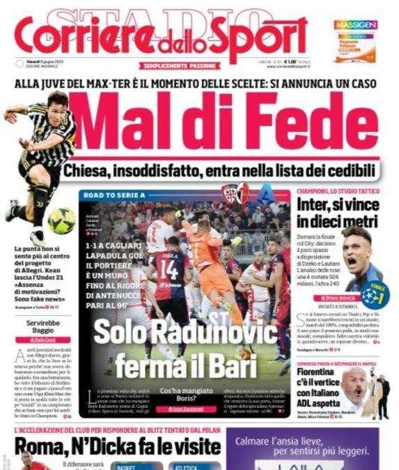 PRIMA PAGINA - CdS: "Fiorentina, vertice con Italiano. ADL aspetta"
