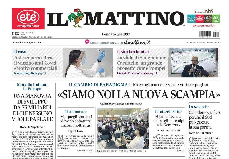Il Mattino: "Manfredi: 'Bagnoli, ha vinto il dialogo. Nuovi investitori per Napoli'"