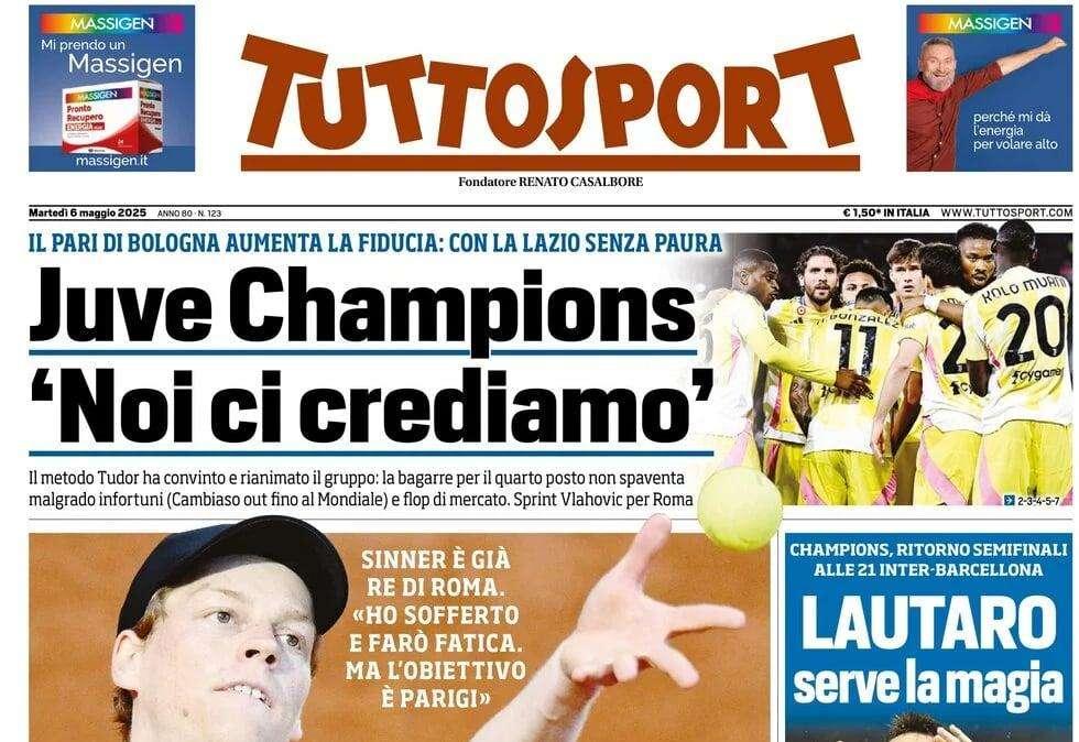 Tuttosport: "Lautaro, serve la magia. La Juve crede alla Champions"