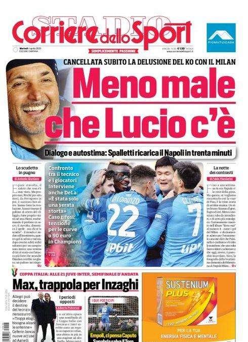 PRIMA PAGINA - Cds Campania: “Meno male che Lucio c’è”