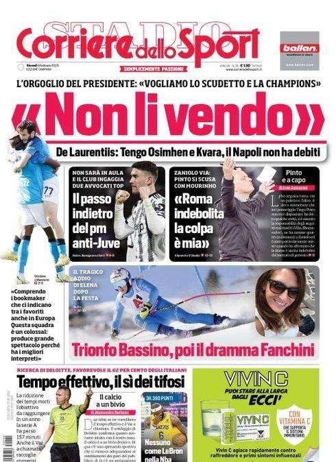 PRIMA PAGINA - CdS Campania: “Non li vendo"