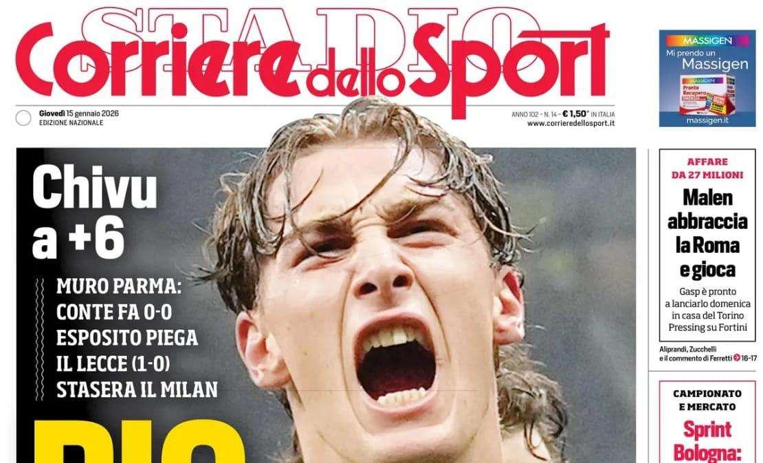 Il Corriere dello Sport: "Pio tutto, l'Inter stacca il Napoli"