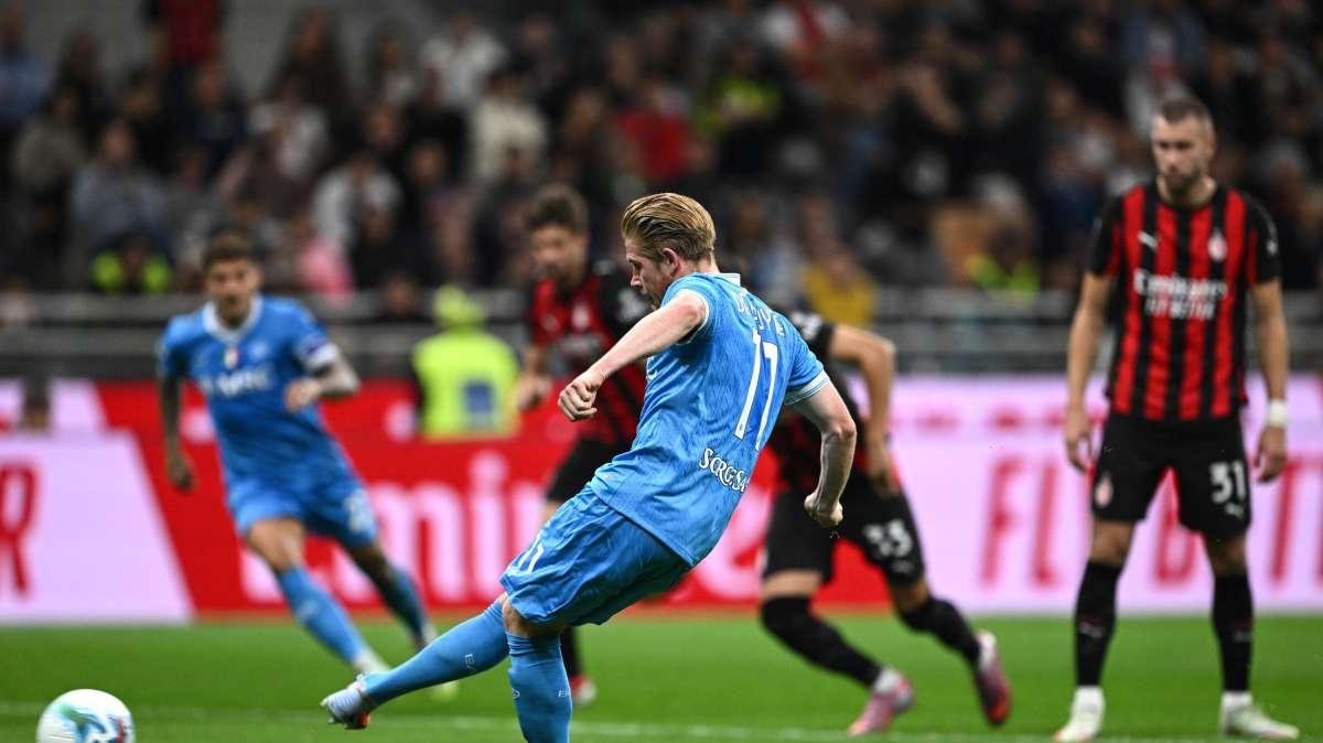 La riapre De Bruyne dal dischetto! Milan in dieci! 