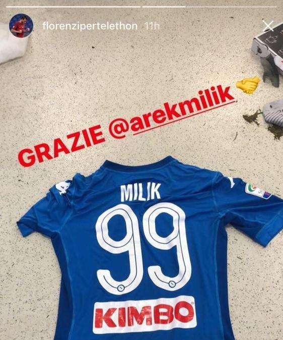 FOTO - "Ci scambieremo la maglia, più forti del nostro destino" e così è stato: ieri lo scambio tra Florenzi e Milik