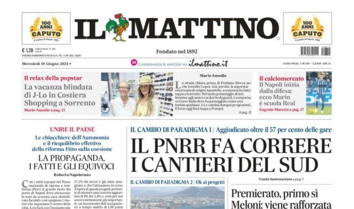 Il Mattino: "Il Napoli inizia dalla difesa: ecco Marin, è scuola Real”