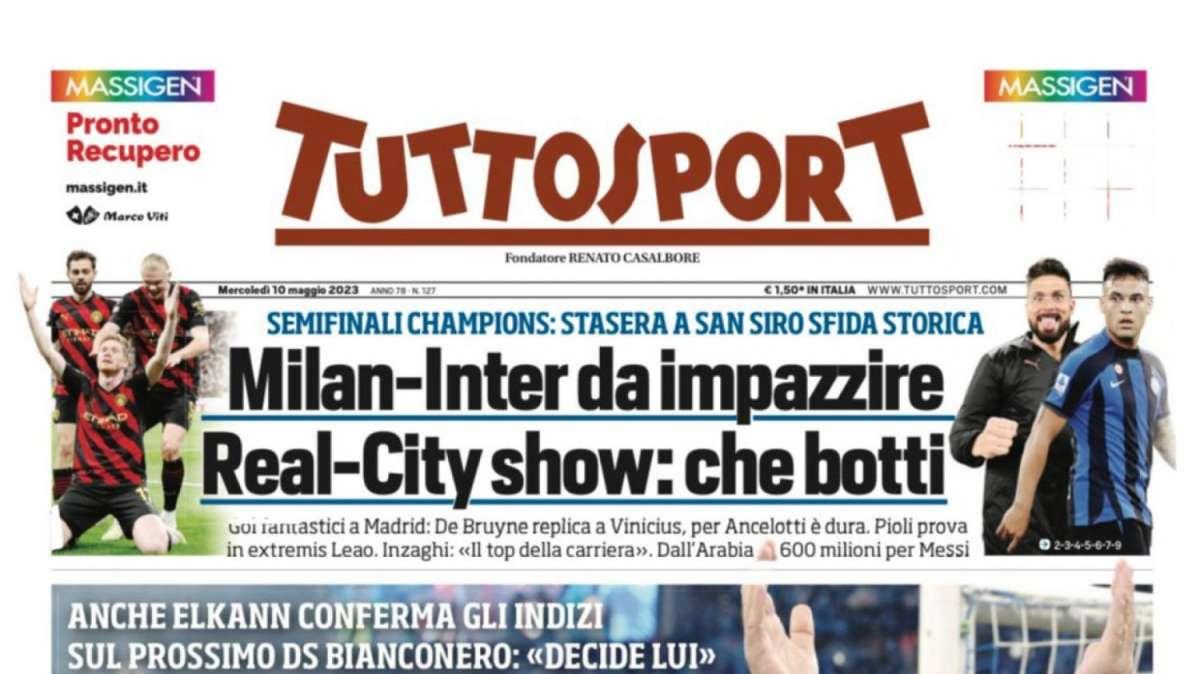 PRIMA PAGINA - Tuttosport: "La missione di Giuntoli"
