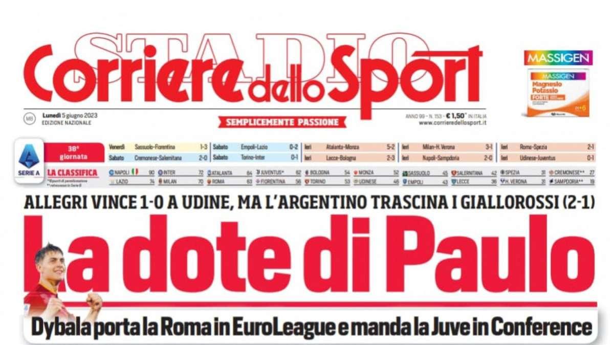 PRIMA PAGINA - CdS: "Napoli, festa tricolore con Osi e Cholito"