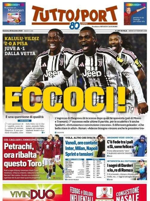 Tuttosport: "Inter, Milan e Napoli. Sprint e tensioni"