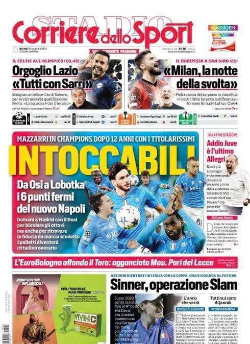 PRIMA PAGINA - CdS Campania: "Intoccabili"