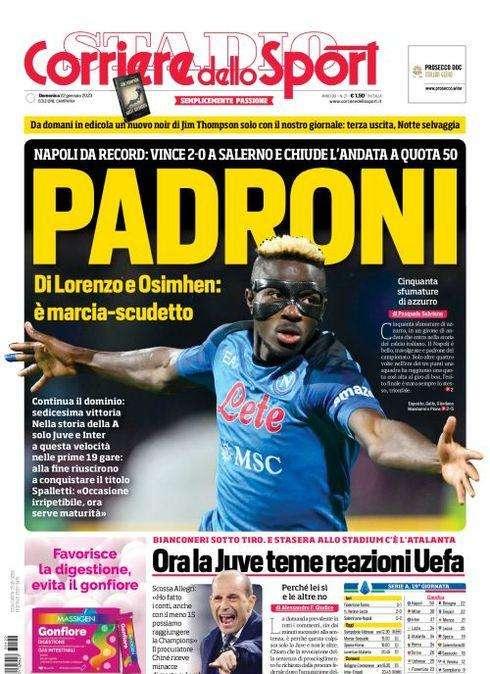 PRIMA PAGINA - CdS Campania: "Padroni"