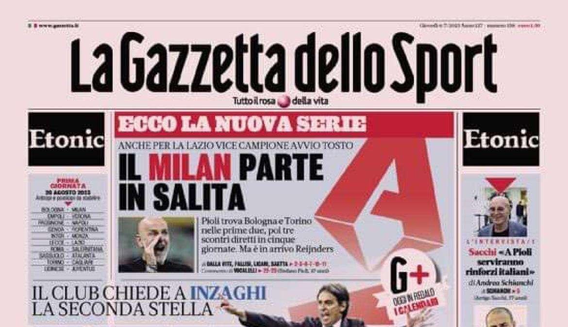 PRIMA PAGINA - Gazzetta: “Inter, mosaico Scudetto"