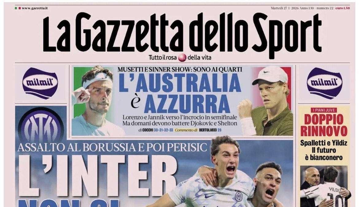 La Gazzetta dello Sport: "L'Inter non si ferma. Ma il Milan ci crede"