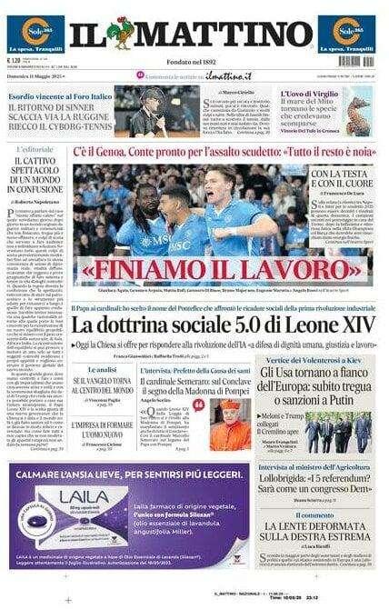 Il Mattino apre con le parole di Conte: “Finiamo il lavoro”