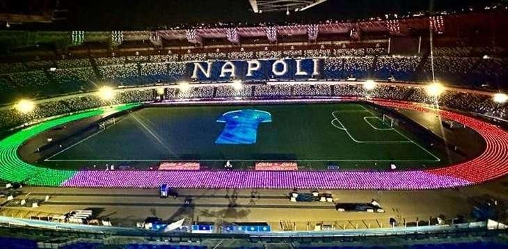 Italia-Inghilterra, pre-match show al Maradona: pista trasformata in un led carpet 