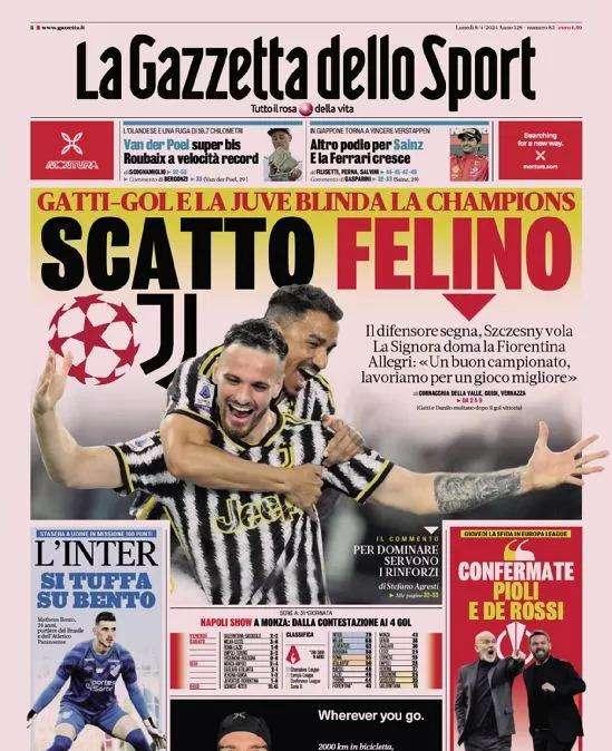 PRIMA PAGINA - Gazzetta dello Sport: "Scatto felino"