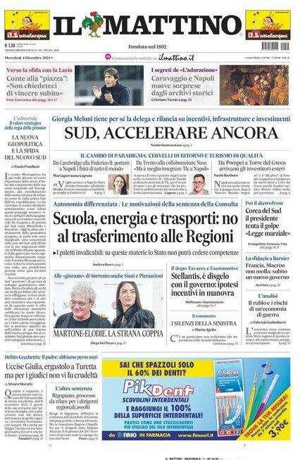 Il Mattino: "Conte alla piazza: 'Non chiedeteci di vincere subito'"