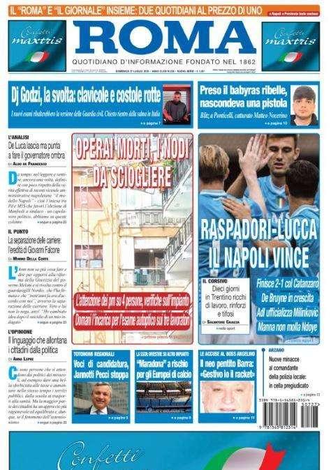 L'apertura de Il Roma: "Raspadori-Lucca, il Napoli vince"