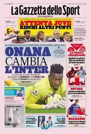 PRIMA PAGINA - Gazzetta: "Napoli, Osi Osa e insidia Weah"