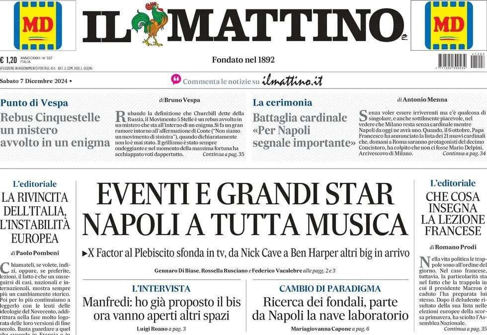 Il Mattino: "De Laurentiis: 'Io sto con Conte, ha fatto bene'"
