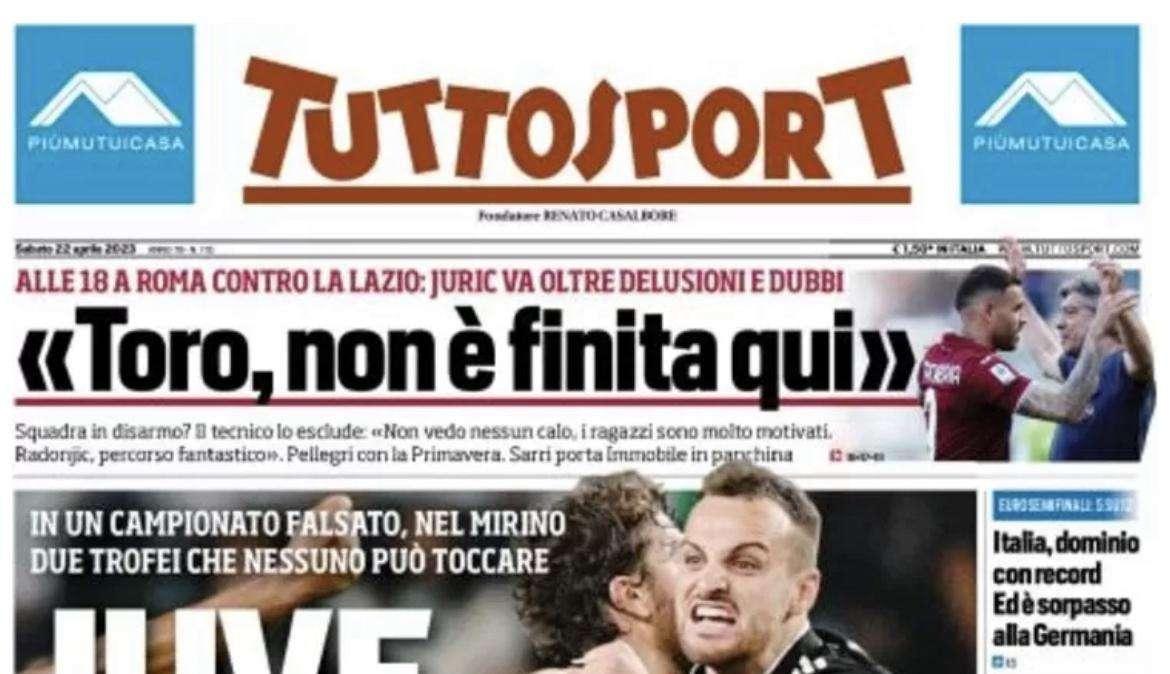 PRIMA PAGINA - Tuttosport: “Juve, due coppe contro la giustizia”